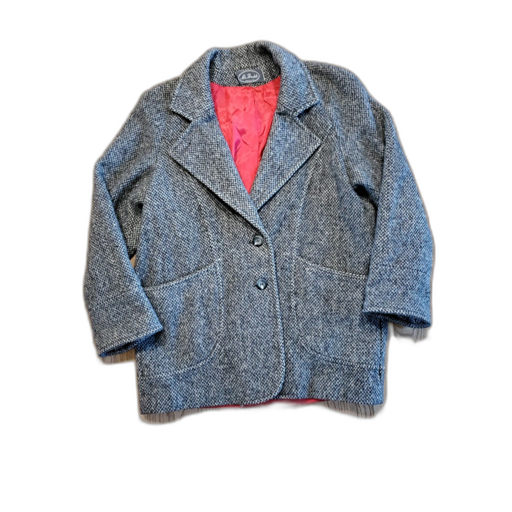 Ms. Freddi Women's Probably XL Vintage Tweed Coat Wool 100% Grandpacore GUC